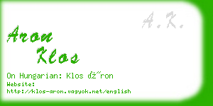 aron klos business card